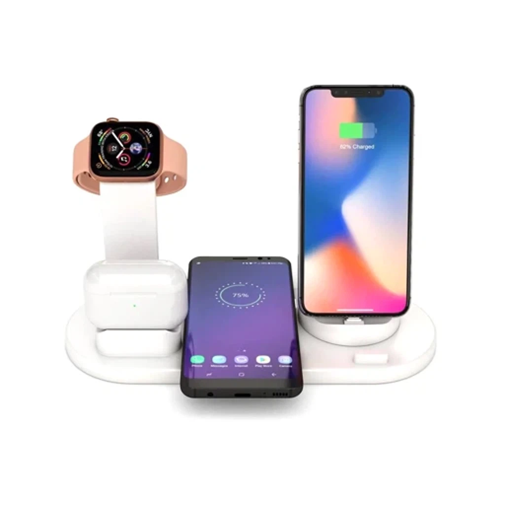 Беспроводная зарядка док-станция для смартфона, часов и наушников